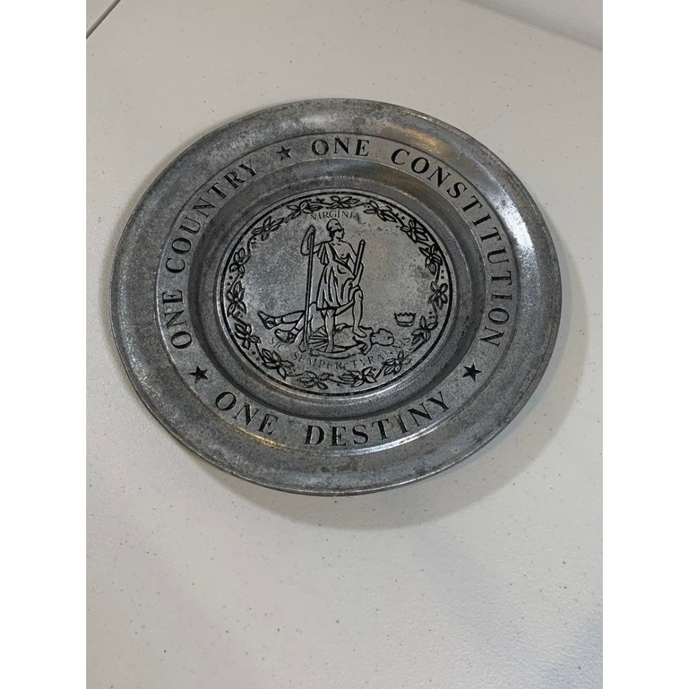 Vintage York Metalcrafters Virginia Plate State One Country One Constitution